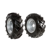 Pair of tyred wheels 16-6.50/8" - Fixed disc