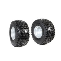 Pair of tyred wheels 18-9.50/8" - Fixed disc