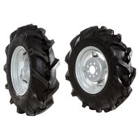 Pair of tyred wheels 6.5/80x15" - Adjustable disc