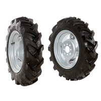 Pair of tyred wheels 4.00x10” - Adjustable disc