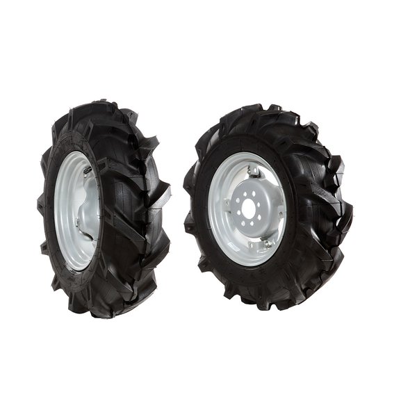 Pair of tyred wheels 5.00x10” - Adjustable disc